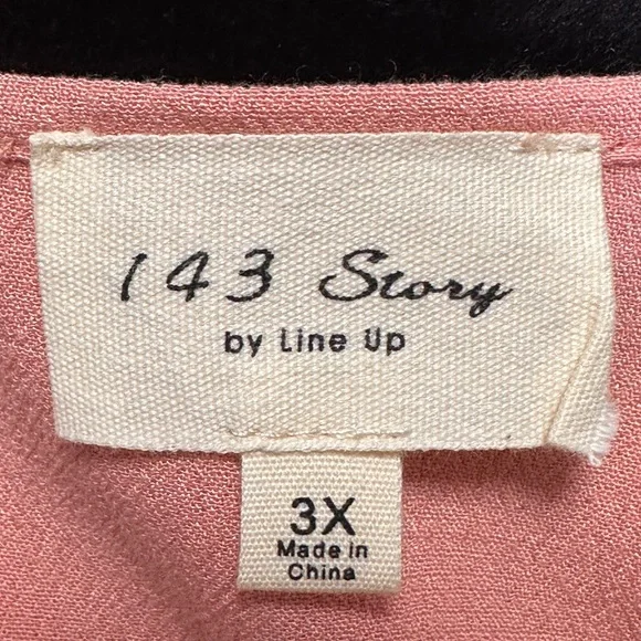 143 Story by Line Up Pink Boho Tassel Tie Top – 3X - Picture 6 of 6